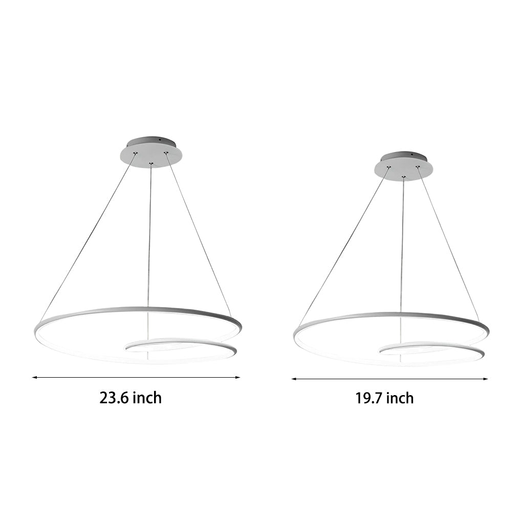 Aluminium interlocking ring pendant chandelier, fifth product view