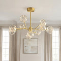 Copper and glass starry globe chandelier, main product view