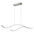 Curved LED Pendant Light, Wavy Linear Chandelier for Kitchen Island and Dining Table, Dimmable Modern Ceiling Light in Black, Gold or Chrome
