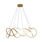 Gold aluminium round LED ring chandelier, ninth product view