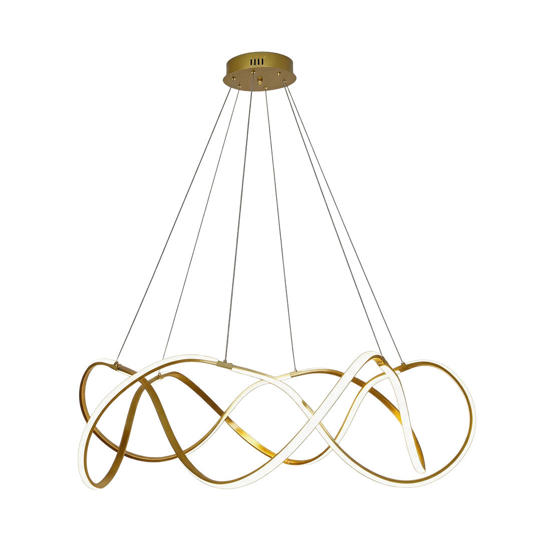 Gold aluminium round LED ring chandelier, ninth product view