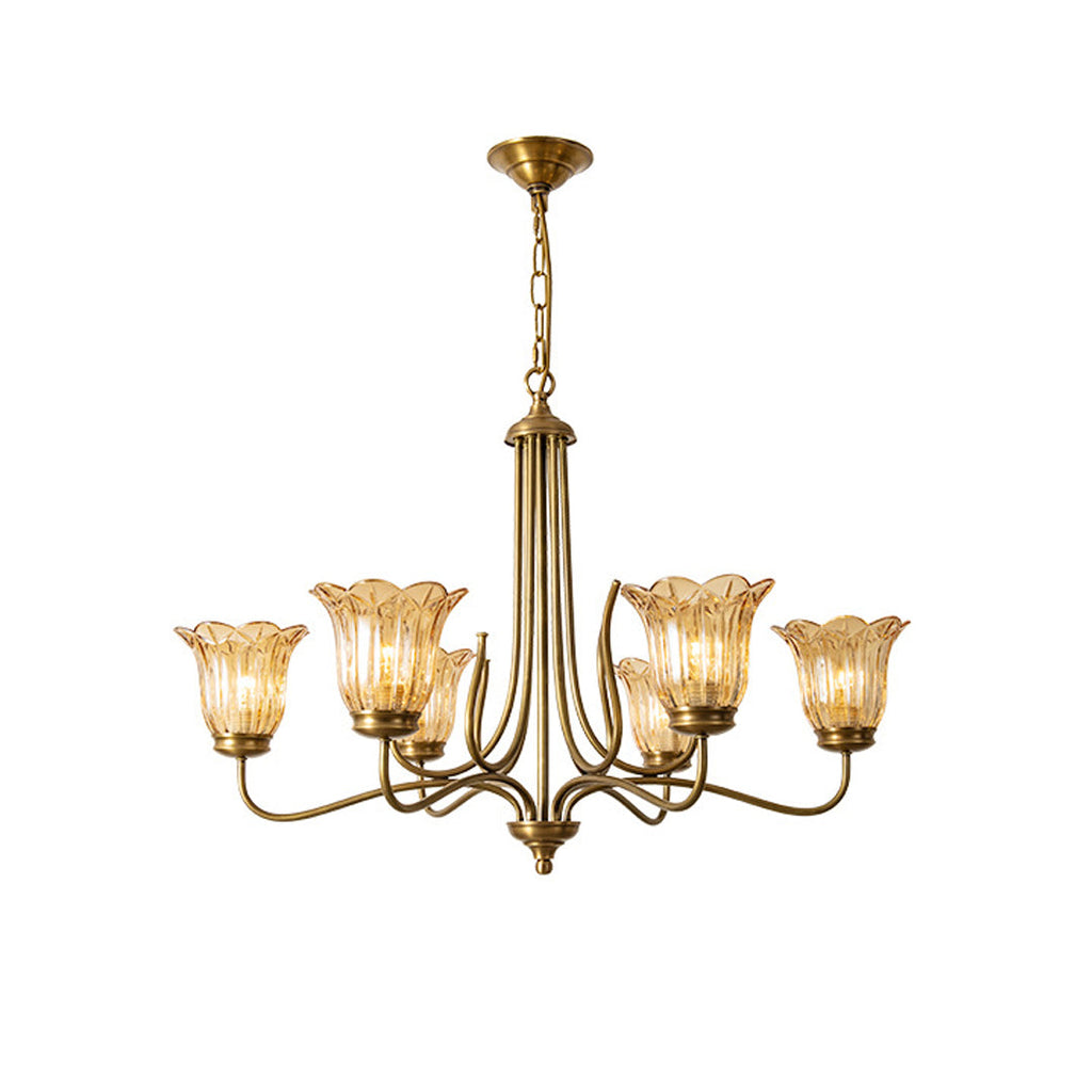 Solid brass and clear glass chandelier, additional product view