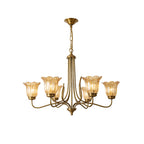 Solid brass and clear glass chandelier, additional product view