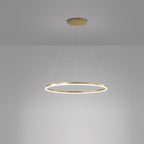 Modern LED Ring Chandelier, Round Halo Ceiling Light for Dining Room and Bedroom, Dimmable Aluminum Circle Pendant in 16, 24 or 31 Inch