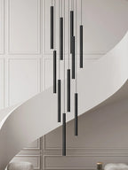 Multi-light cylindrical chandelier for high ceilings, third product view