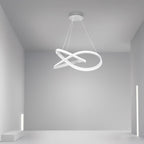 Aluminium LED ribbon loop chandelier, fourth product view