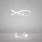 Aluminium LED ribbon loop chandelier, third product view