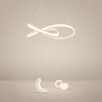 Aluminium LED ribbon loop chandelier, second product view