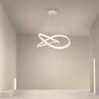 Aluminium LED ribbon loop chandelier, fifth product view