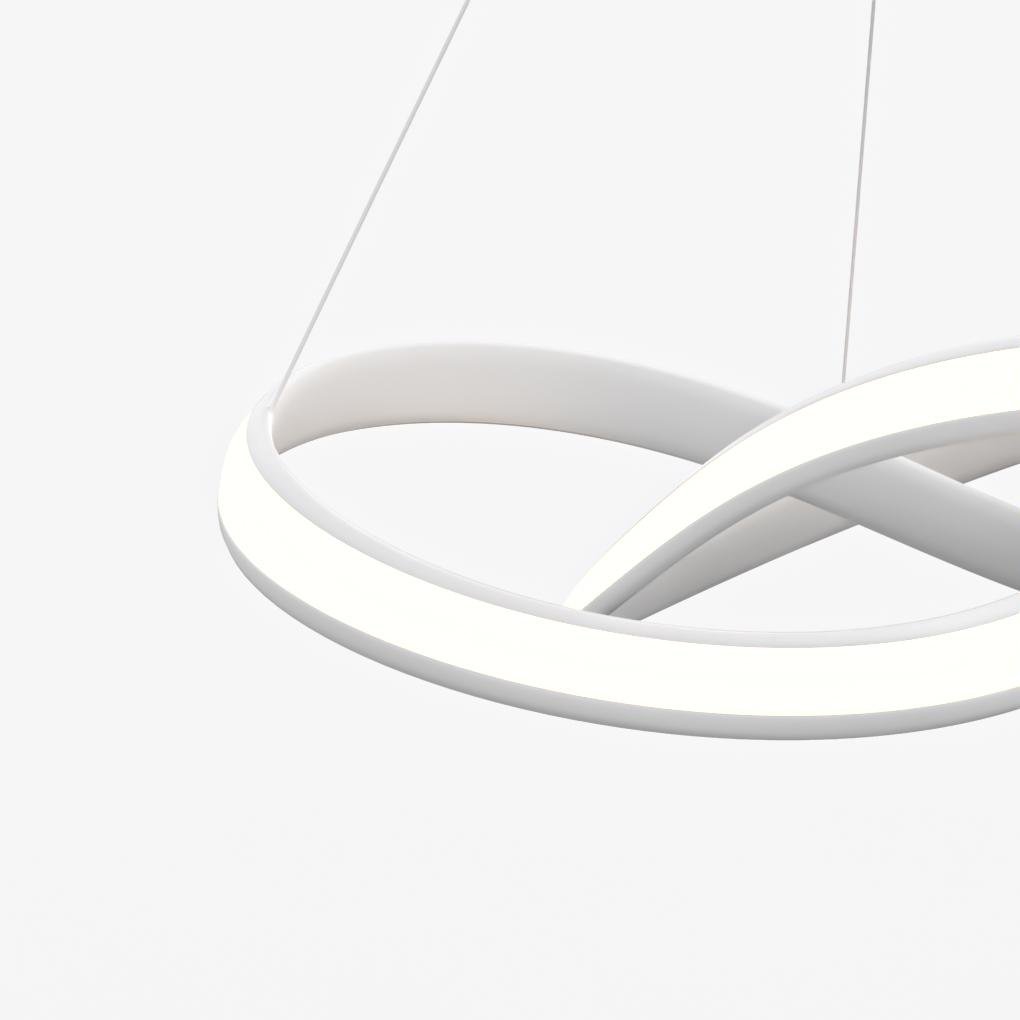 Aluminium LED ribbon loop chandelier, seventh product view