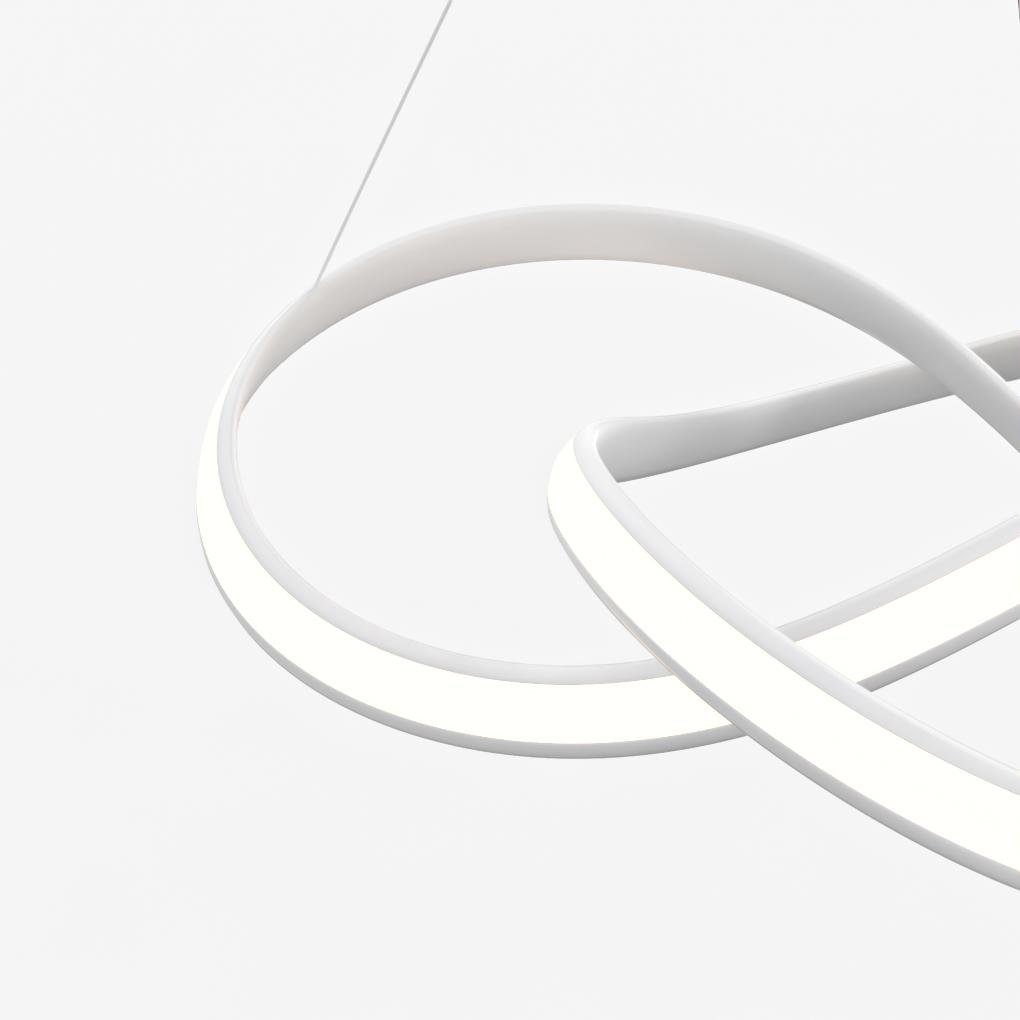 Aluminium LED ribbon loop chandelier, eighth product view