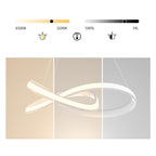 Aluminium LED ribbon loop chandelier, sixth product view