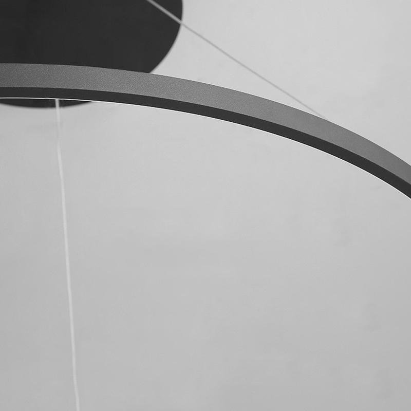 Aluminium LED circle ring chandelier, eighth product view