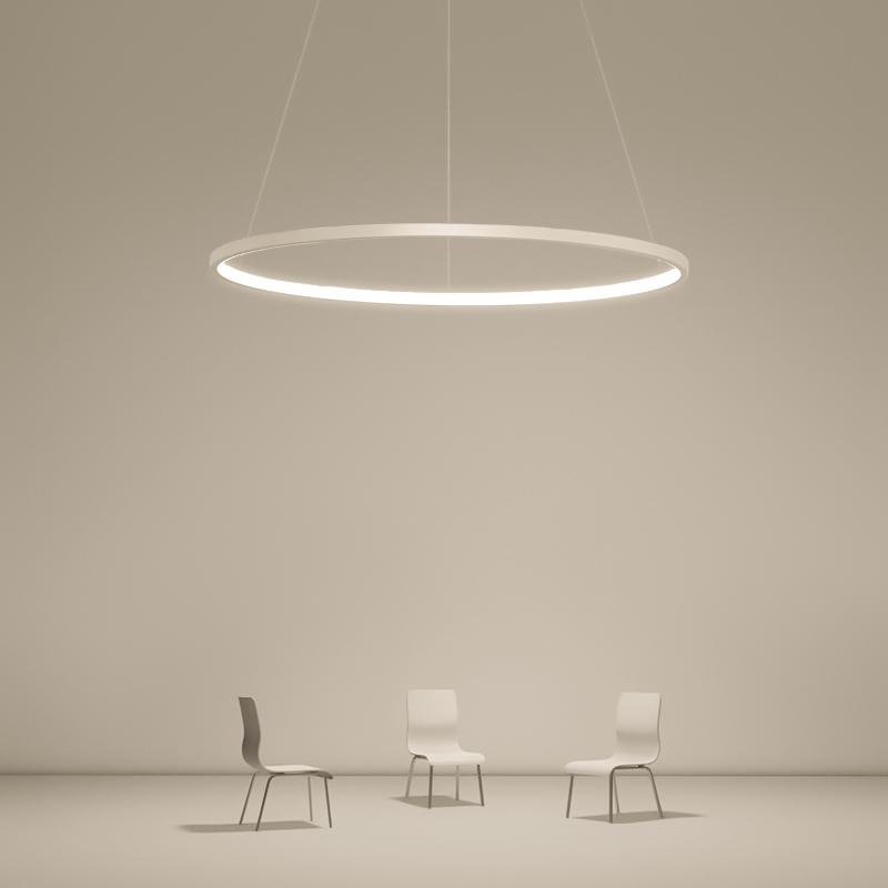 Aluminium LED circle ring chandelier, third product view