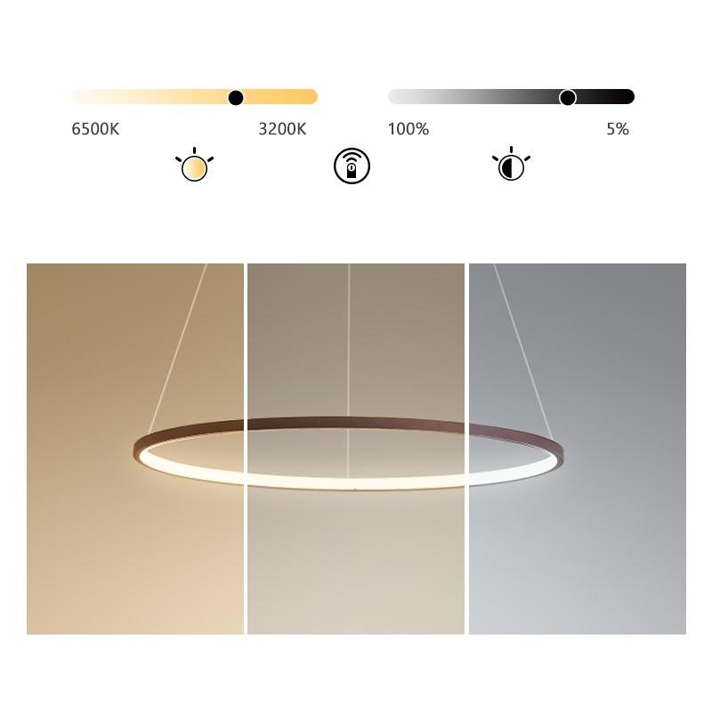 Aluminium LED circle ring chandelier, sixth product view