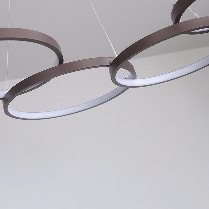 Iron and acrylic multi-ring chandelier, seventh product view