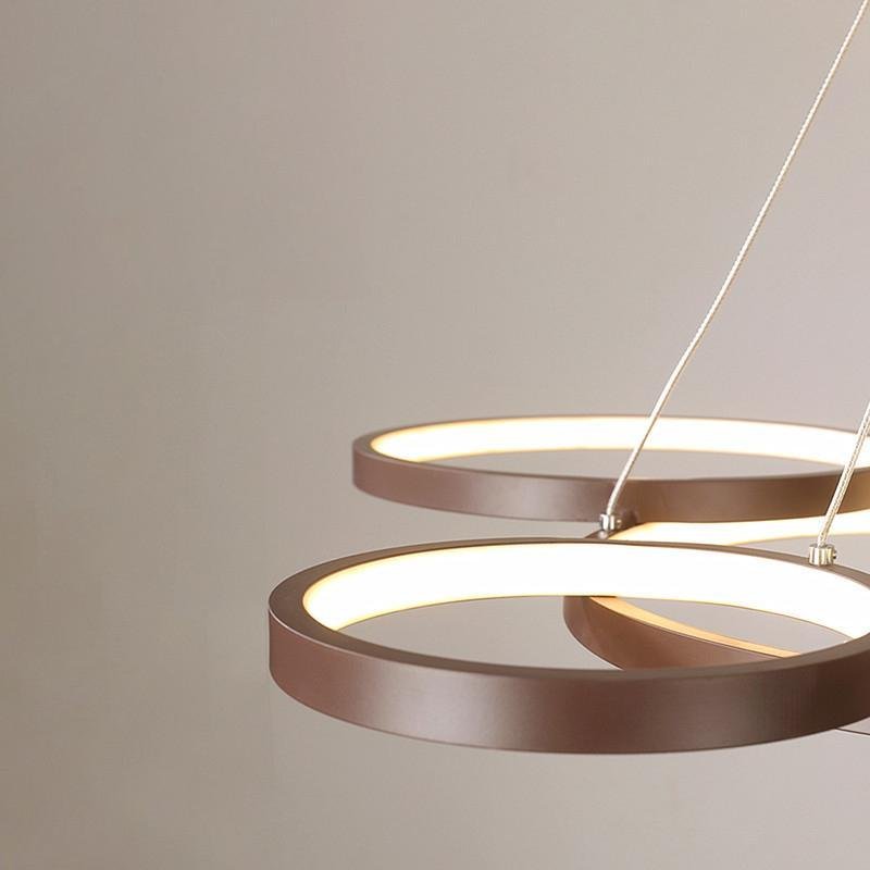 Iron and acrylic multi-ring chandelier, sixth product view