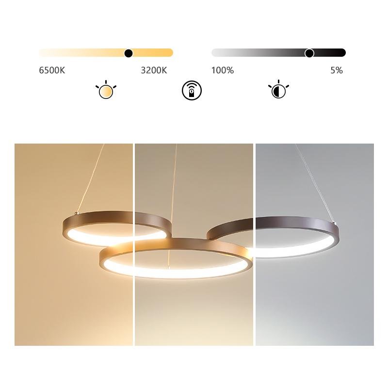 Iron and acrylic multi-ring chandelier, fifth product view