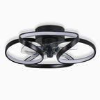 Flower ceiling fan with recessed LED light, third product view