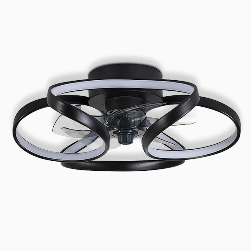 Flower ceiling fan with recessed LED light, third product view