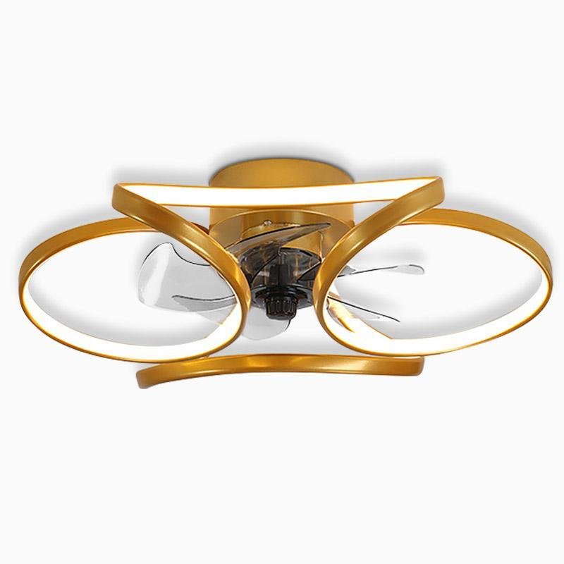 Flower ceiling fan with recessed LED light, fourth product view