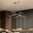Curved linear LED chandelier, fifth product view of the fixture