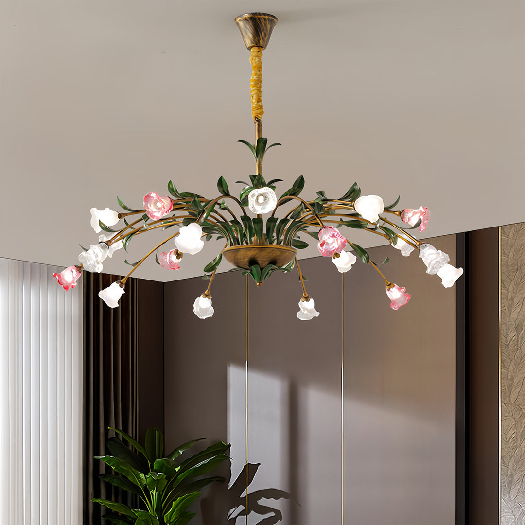 Vintage floral chandelier, plain catalogue view of the fixture