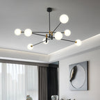 Black and gold iron branch chandelier, third product view