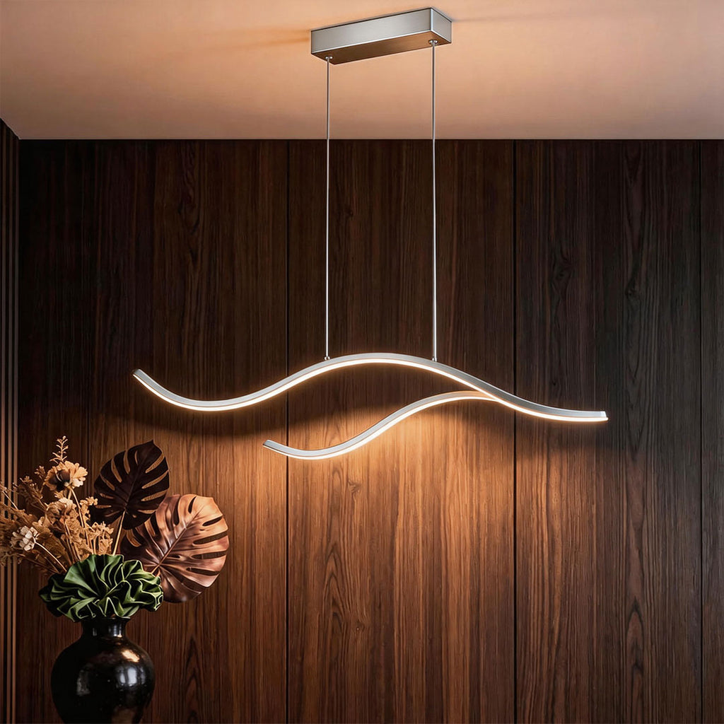 Wavy curved LED pendant light, tenth product view