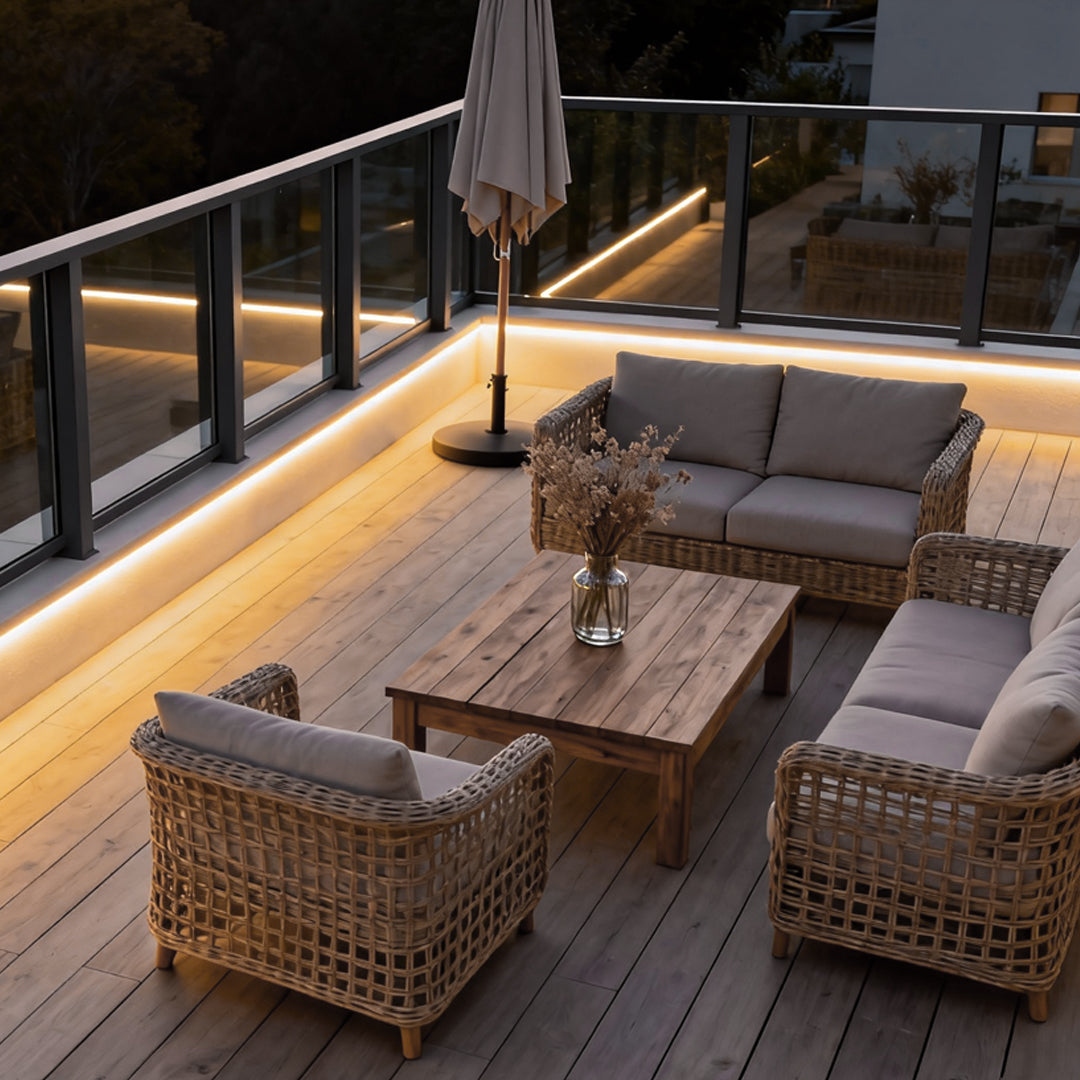 Exterior LED Step Lights, Die-Cast Aluminum Linear Strip Stair Lighting for Outdoor Steps and Decks, Warm White Modular Design