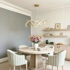 Gold aluminium round LED ring chandelier, second product view