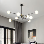 Black and gold iron branch chandelier, main product view