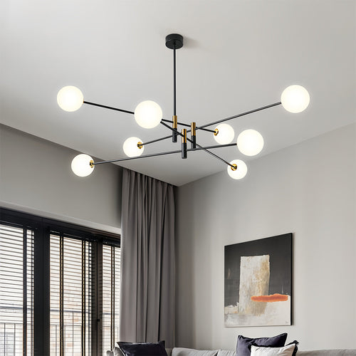 Black and gold iron branch chandelier, main product view