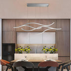 Wavy LED linear chandelier, twelfth product view of the fixture
