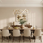Gold aluminium round LED ring chandelier, third product view