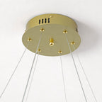 Gold aluminium round LED ring chandelier, fifth product view