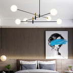 Black and gold iron branch chandelier, fifth product view