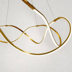 Gold aluminium round LED ring chandelier, sixth product view