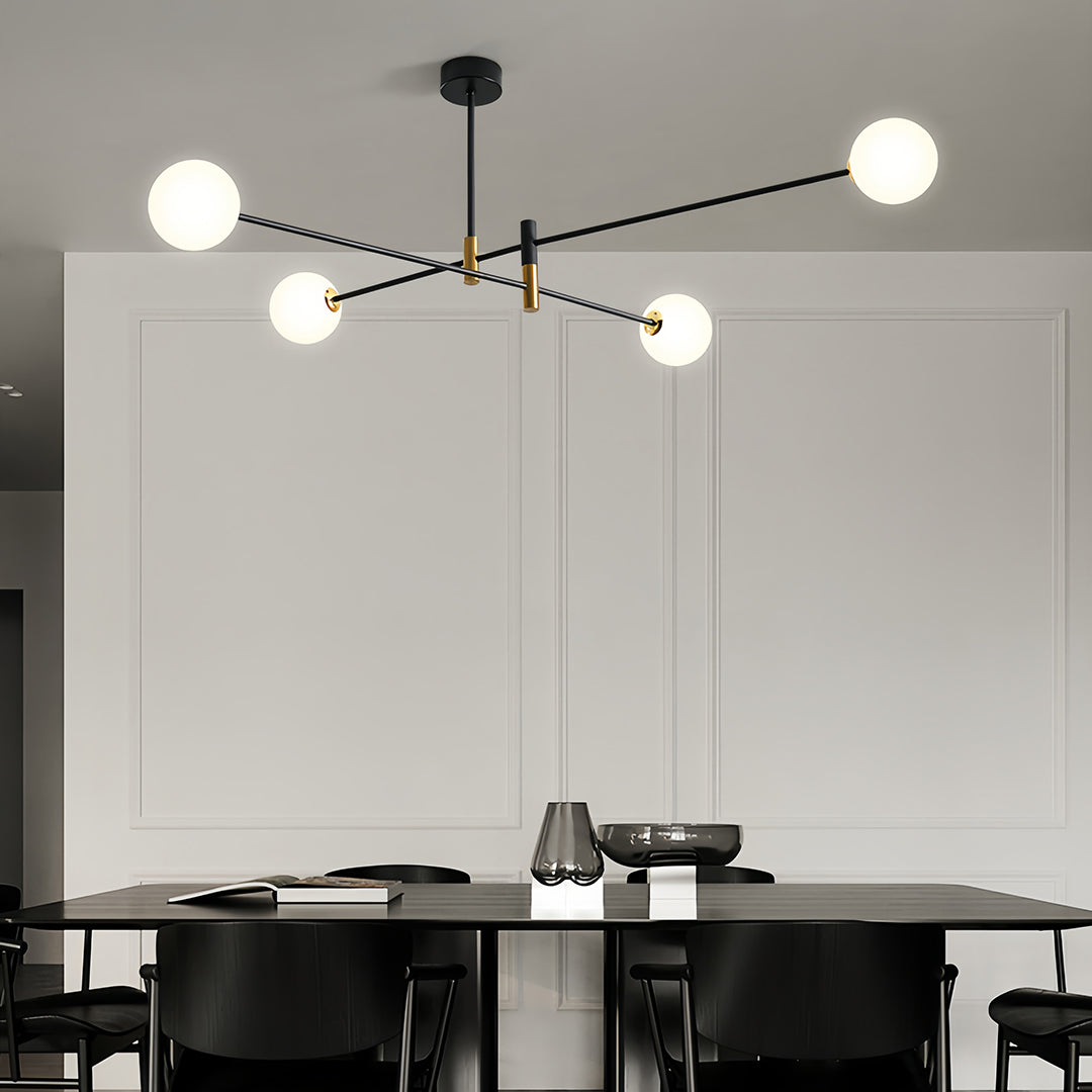 Black and gold iron branch chandelier, sixth product view