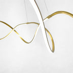 Gold aluminium round LED ring chandelier, seventh product view