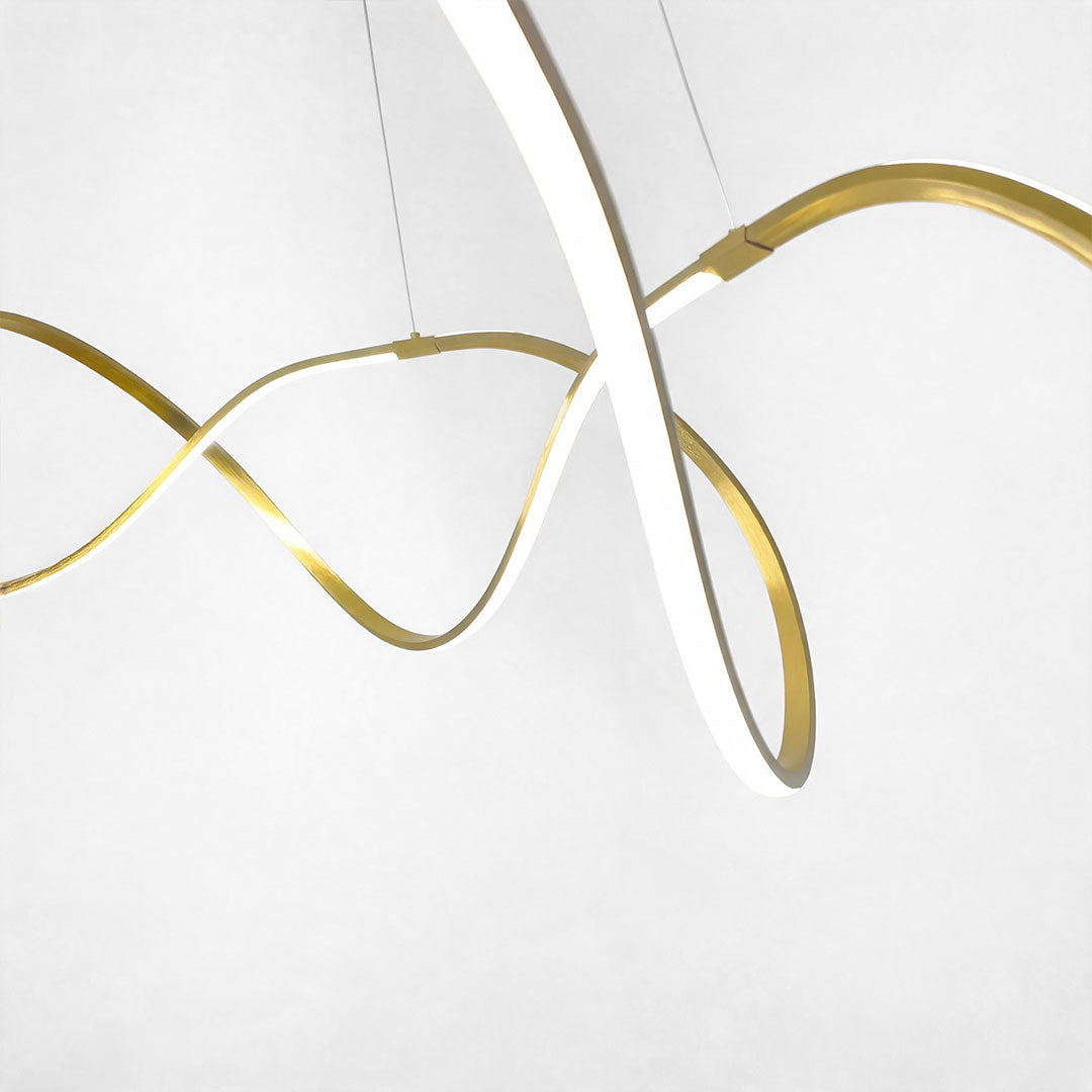Gold aluminium round LED ring chandelier, seventh product view