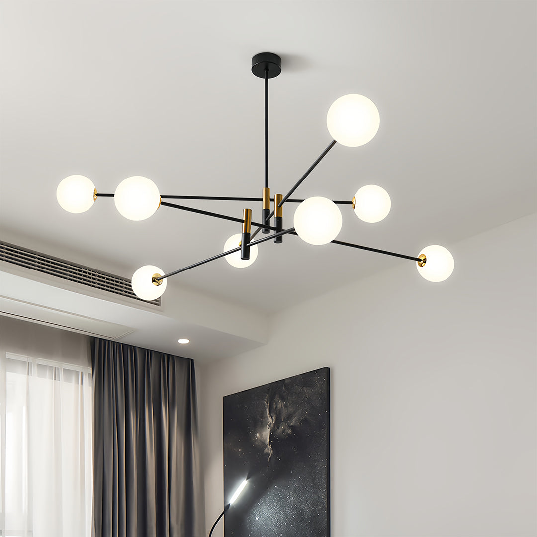 Black and gold iron branch chandelier, seventh product view