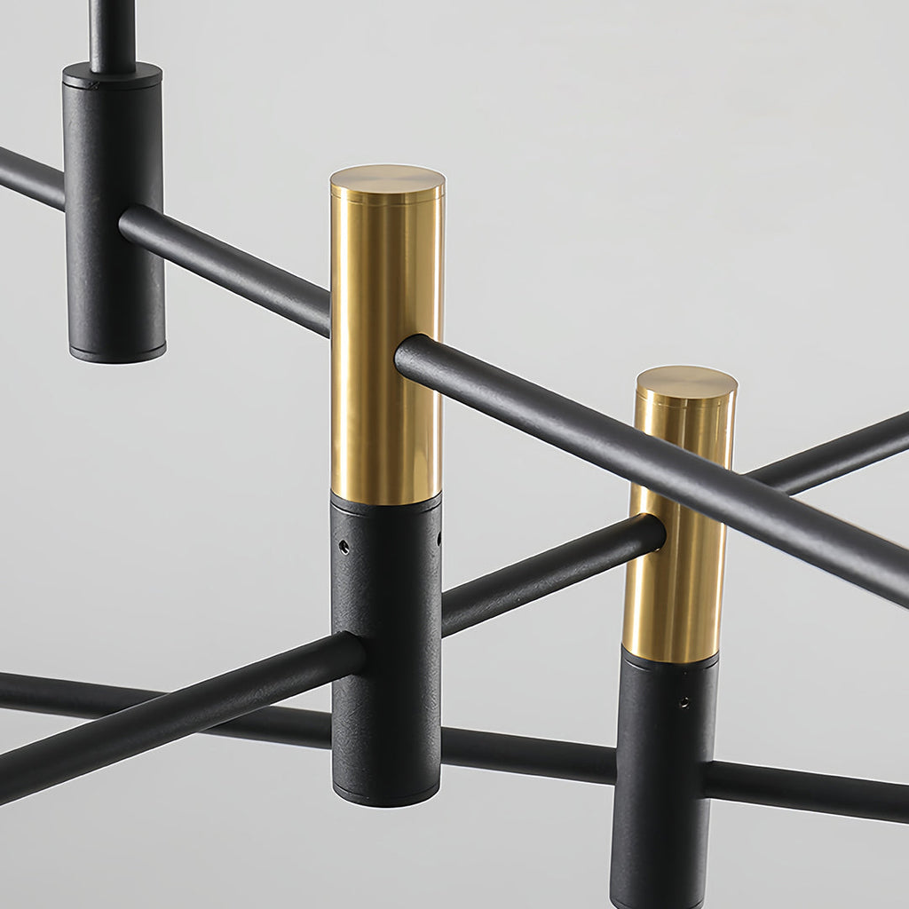 Black and gold iron branch chandelier, eighth product view