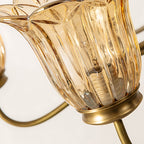 Solid brass and clear glass chandelier, main product view