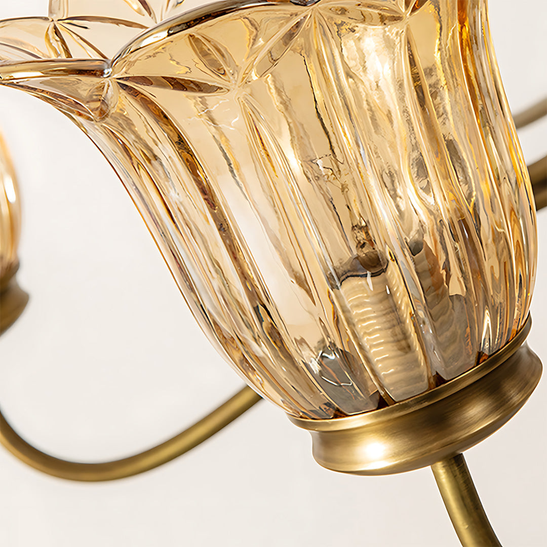 Solid brass and clear glass chandelier, main product view