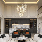 Acrylic ribbon chandelier in a contemporary kitchen