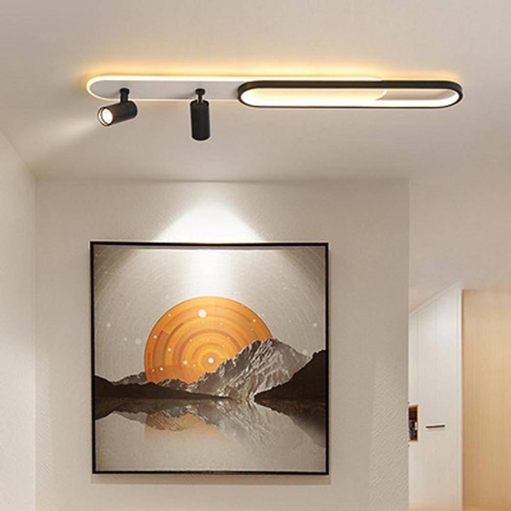 Adjustable Ceiling Spot Light, Modern Metal LED Fixture for Living Room and Kitchen, Oval Twin-Body Design in Black or Gold