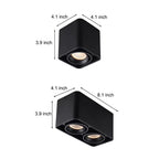 Black grid spotlight with two adjustable heads shown close