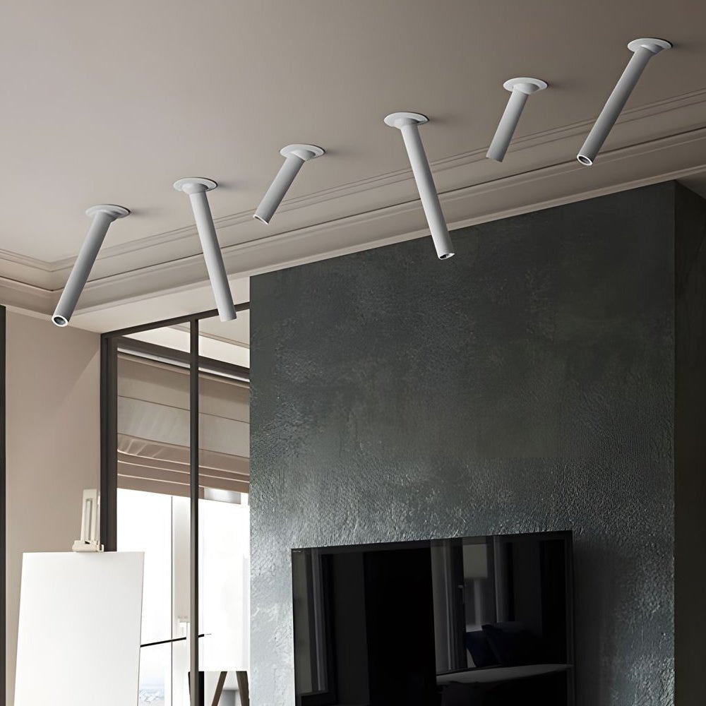 Cylinder Surface Spotlight, Slim Aluminum LED Ceiling Tube Light for Galleries and Living Spaces, CRI 90 Narrow Beam Adjustable