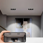 Adjustable twin ceiling spotlight in a compact recessed frame